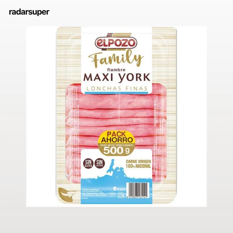 Fiambre maxi york sin lactosa 500 g Ricura