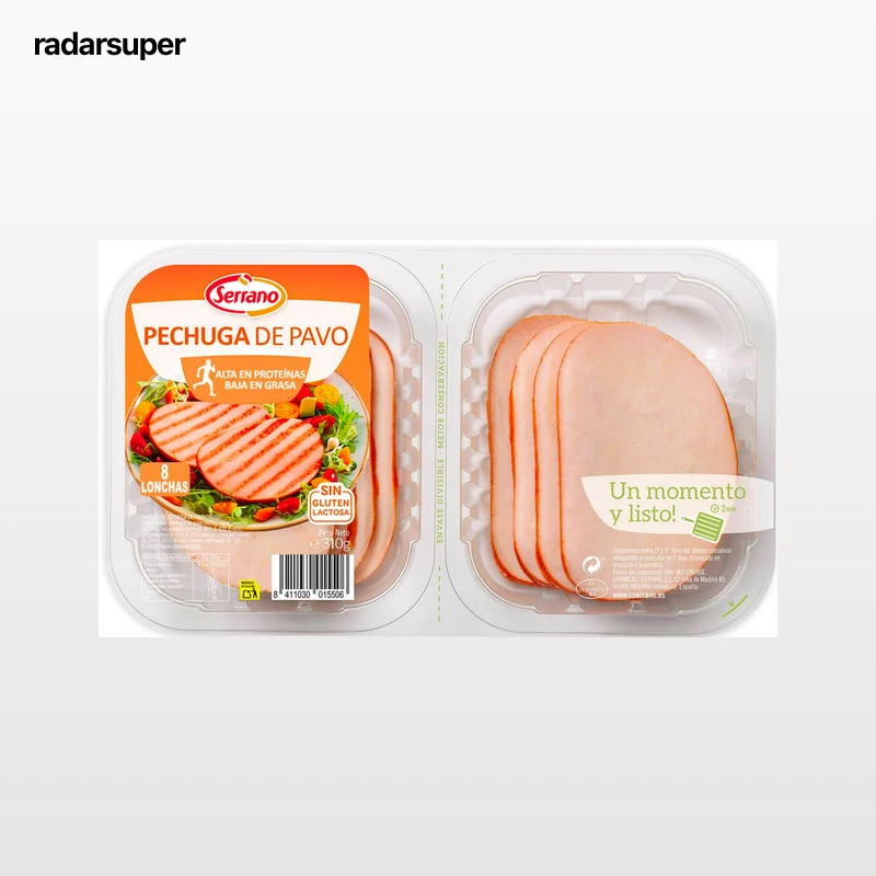 Fiambre de pechuga de pavo adobada Serrano 310g