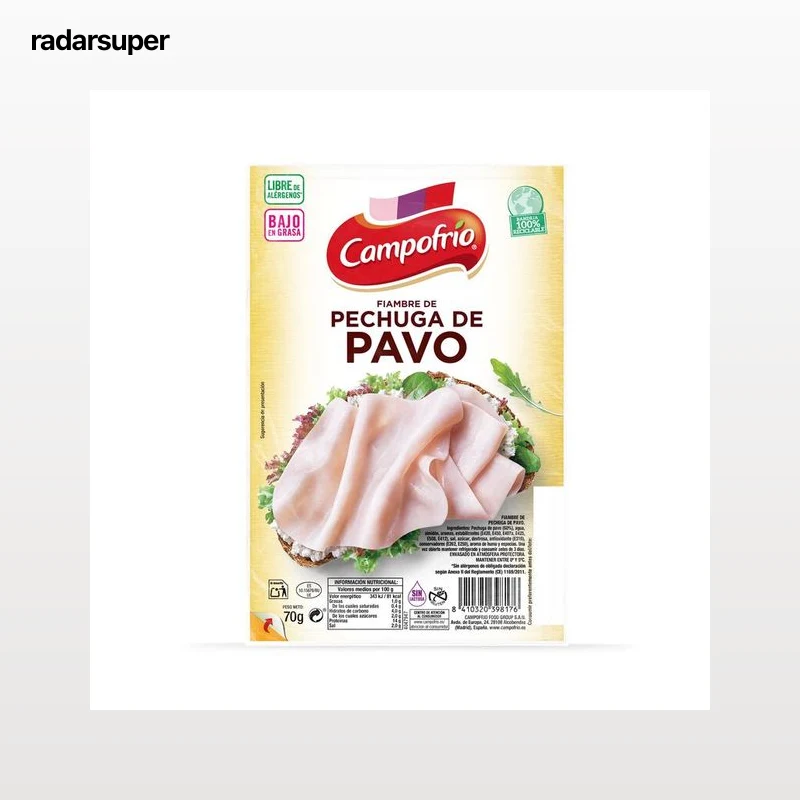 Fiambre de pechuga de pavo Campofrío 70 gr
