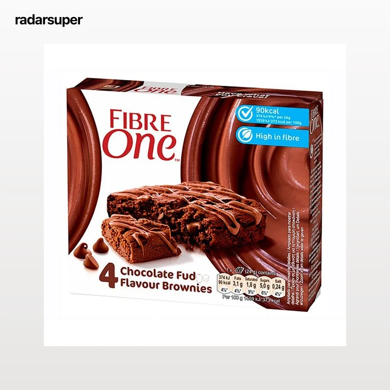 FIBRE ONE Barritas de bizcocho de chocolate con chips de chocolate pack 5 uds. x 24 g.