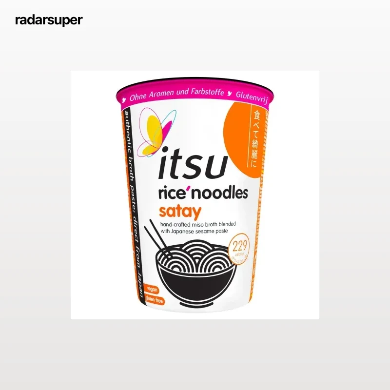 Fideos de arroz satay Itsu sin gluten 84 g.