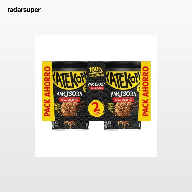 Fideos orientales clásico Yatekomo Yakisoba pack 2 unidades de 93 g.