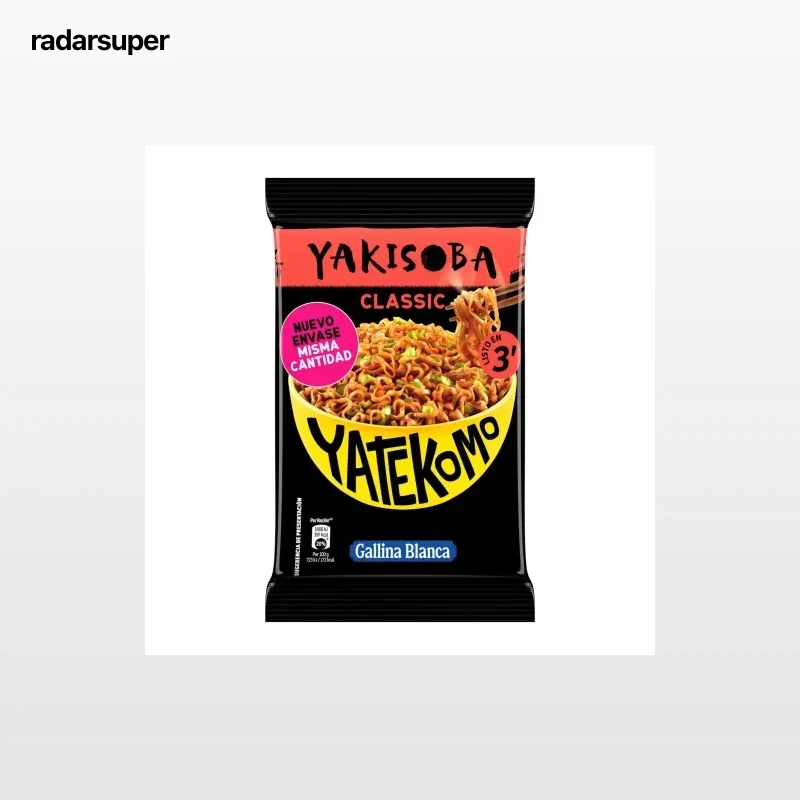 Fideos orientales clásicos Yakisoba Yatekomo Gallina Blanca 93 g.