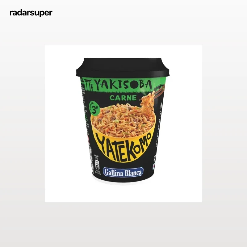 Fideos orientales con carne Yakisoba Yatekomo Gallina Blanca 93 g.