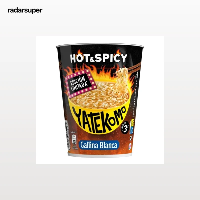Fideos orientales hot&spicy Yatekomo Gallina Blanca 60  g.