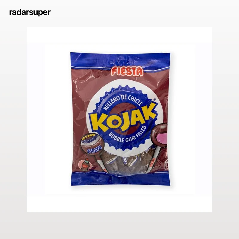 FIESTA KOJAK Caramelos con palo, chicle con cola 105 g.