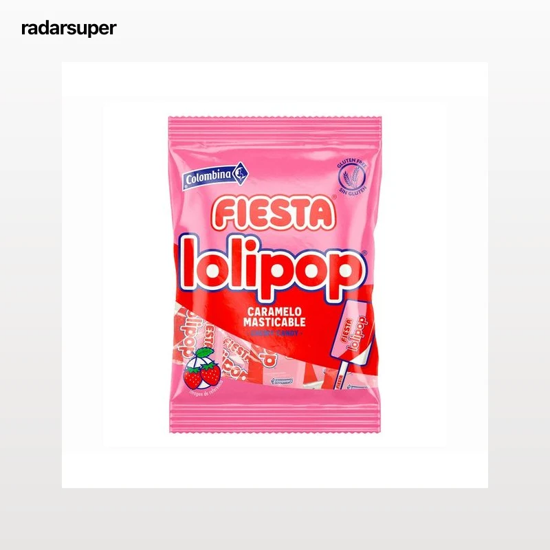 FIESTA Lolipop caramelo masticable con palo 6 uds. 72 g.