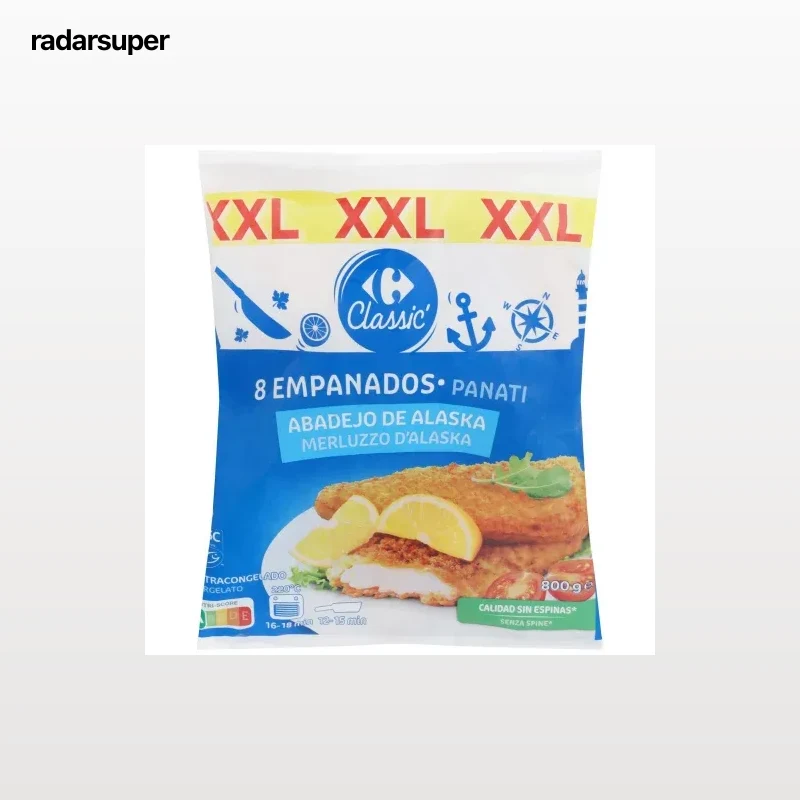 Filete de abadejo empanados XXL Classic´ Carrefour 800 g.