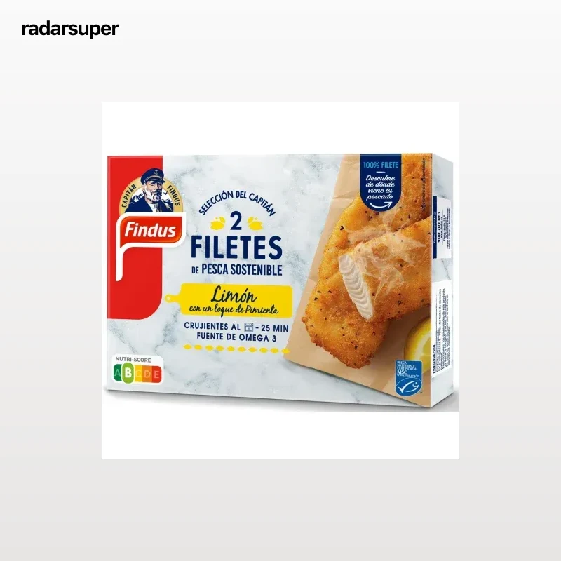 Filete de pescado crujiente con limón congelado Findus 225 g.