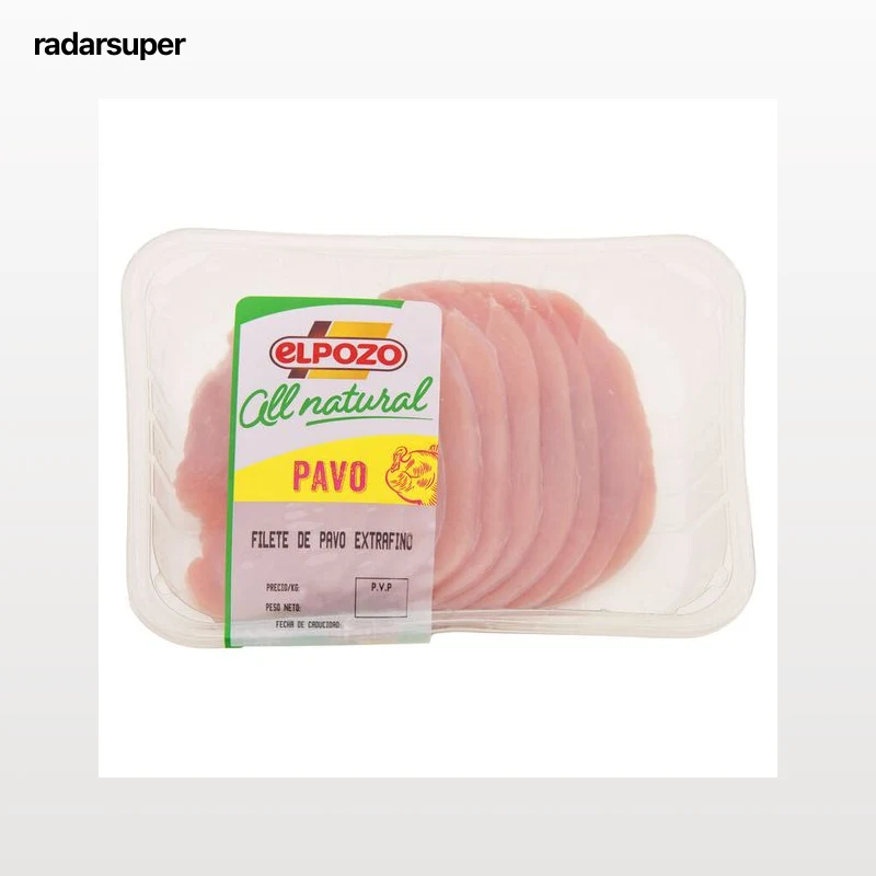 Filete extrafino de pechuga de pavo AllNatural ElPozo 500g aproximadamente