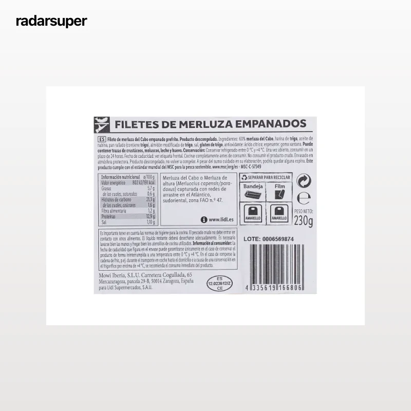 Filete de merluza empanado