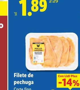 Filete de pechuga Corte fino