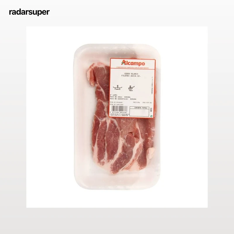 Filetes de aguja de cerdo sin hueso.
