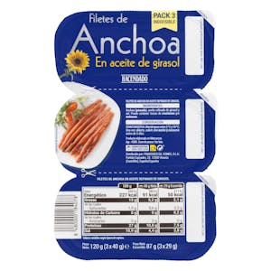 Filetes de anchoa en aceite de girasol