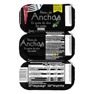 Filetes de anchoa en aceite de oliva