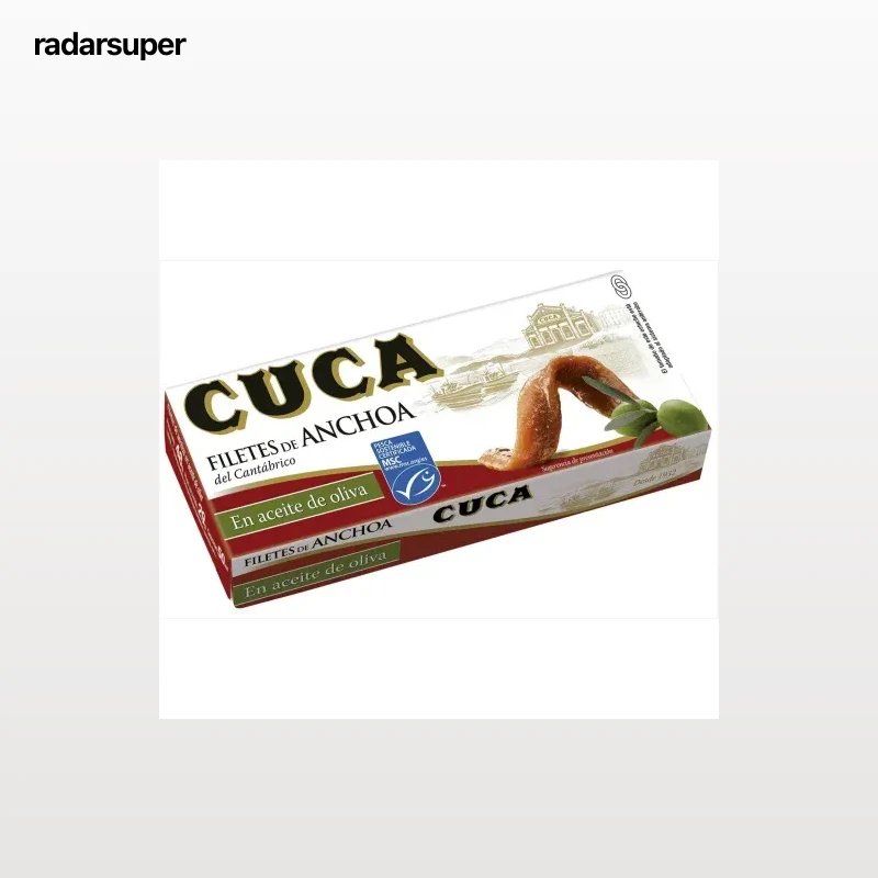 Filetes de anchoa del Cantábrico en aceite de oliva Cuca 29 g.