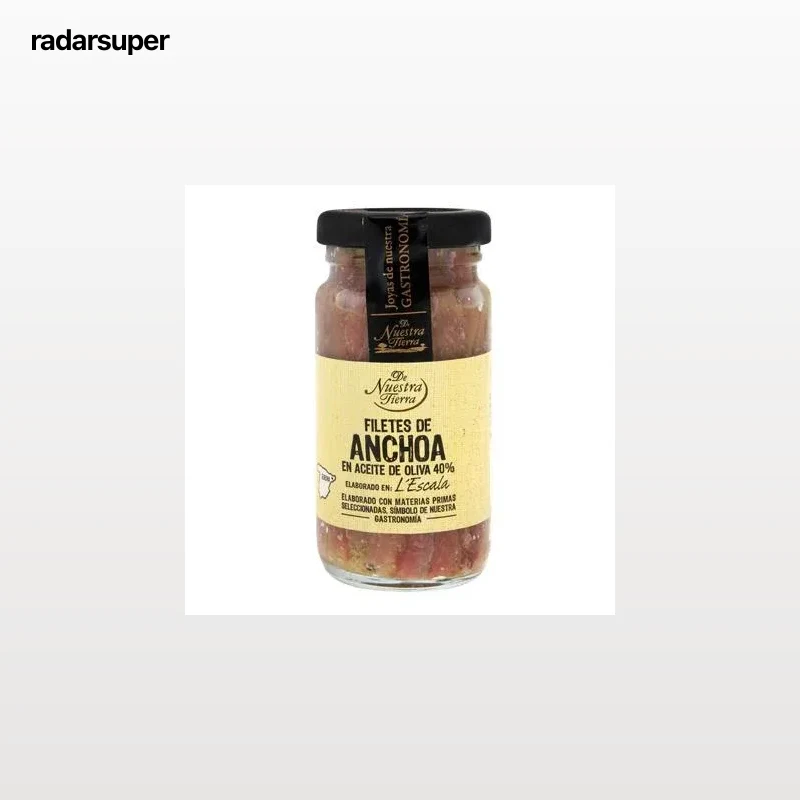Filetes de anchoa en aceite de oliva De Nuestra Tierra 100 g.