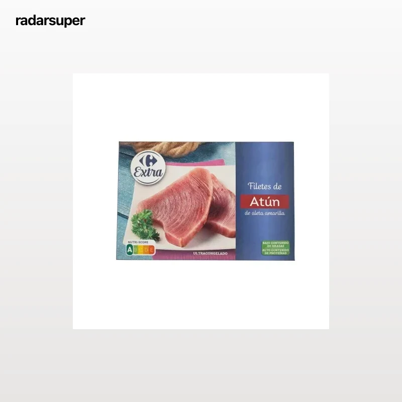 Filetes de atún de aleta amarilla congelado Extra Carrefour 225 g.