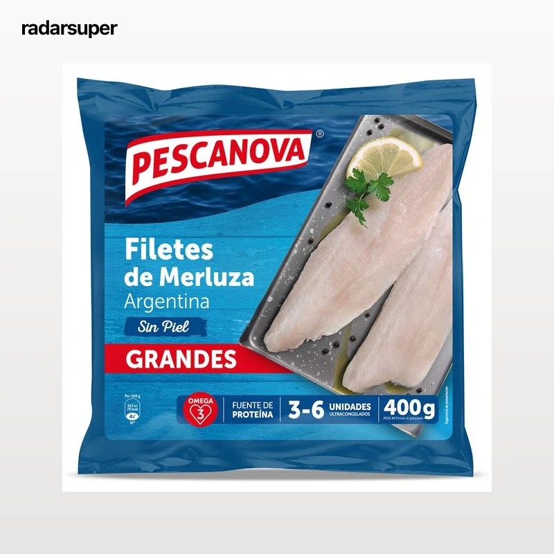 Filetes de merluza Argentina sin piel grandes Pescanova 400 g