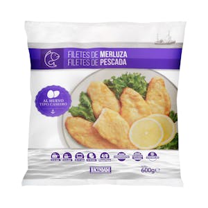 Filetes de merluza al huevo Hacendado ultracongelados