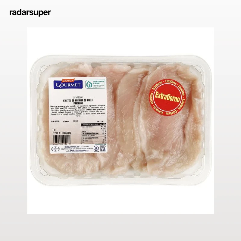 Filetes de pechuga de pollo extratiernos Granja Gourmet 500g aprox