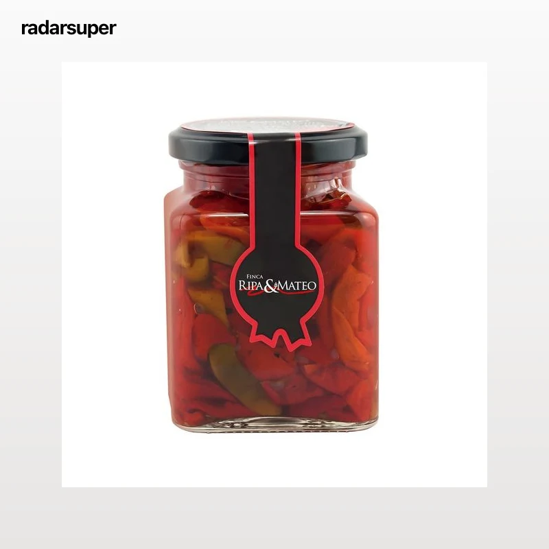 FINCA RIPA & MATEO Pimientos del piquillo en tiras rojos y verdes 250 g.