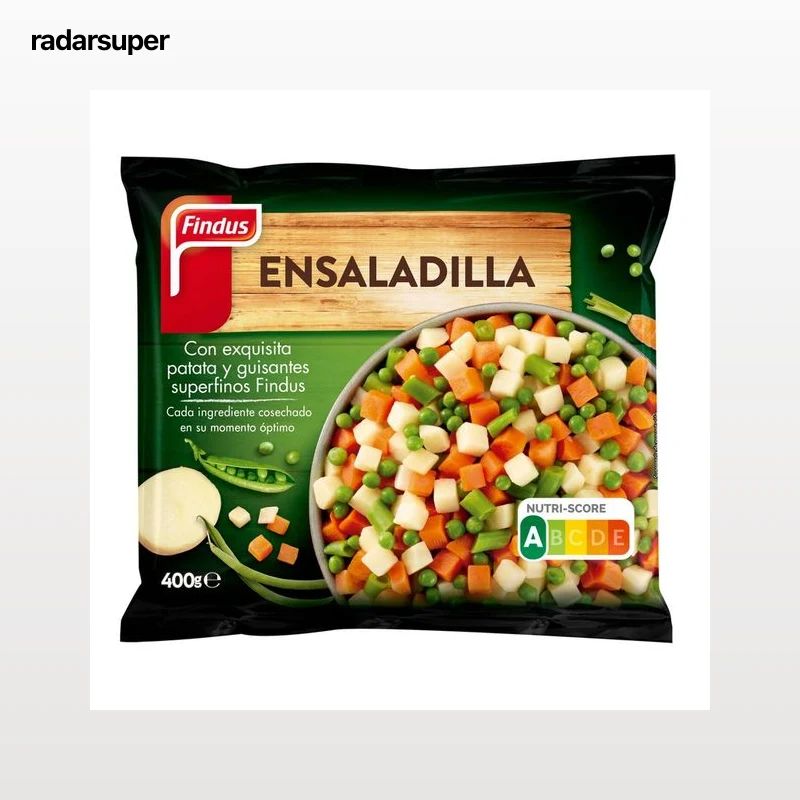 FINDUS Ensaladilla de patata, zanahoria, judía verde redonda y guisantes FINDUS 400 g.
