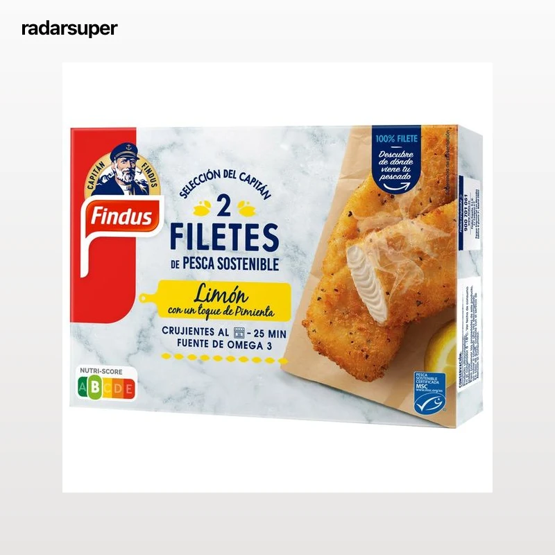 FINDUS Filetes de pescado de pesca sostenible (MSC) al limón con un toque de pimienta 225 g.