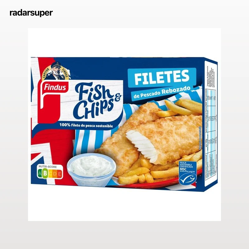 FINDUS Fish & chips Filetes de pescado MSC (pesca sostenible certificada) rebozados 240 g.