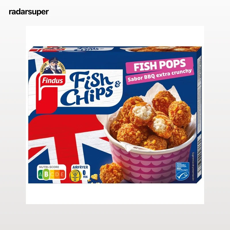 FINDUS Fish & chips Fish pops con sabor a barbacoa 230 g.