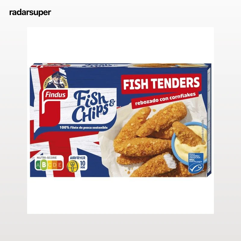FINDUS Fish & chips Palitos de pescado (pesca sostenible cetificada, MSC) con rebozado de cornflakes 256 g.