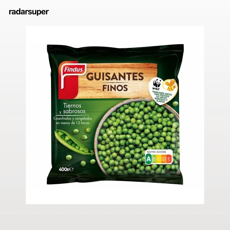 FINDUS Guisantes finos cosechados y congelados en menos de 1 día FINDUS 400 g.