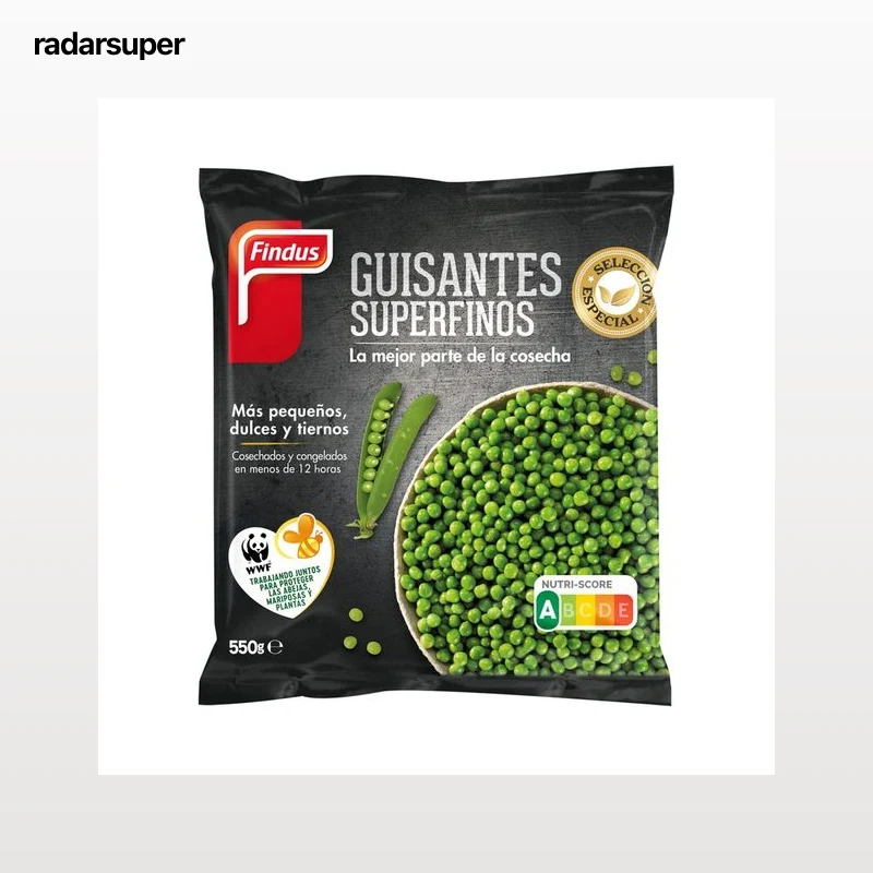 FINDUS Guisantes superfinos, cosechados y congelados en menos de 12 horas FINDUS Selección especial 550 g.