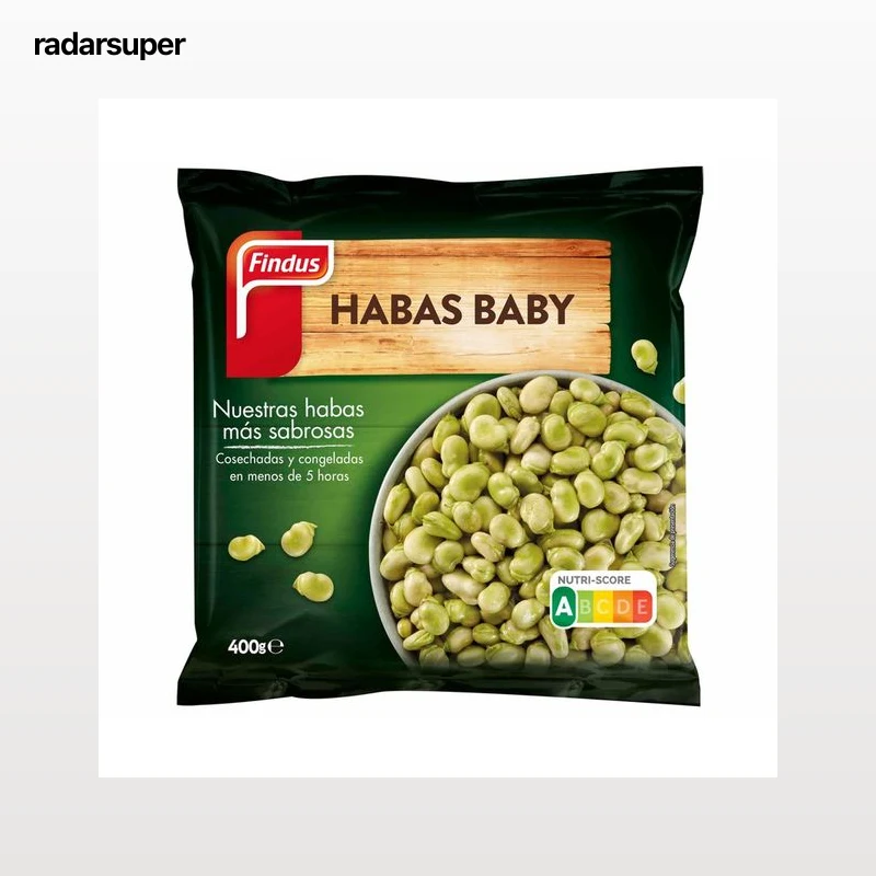 FINDUS Habas baby tienras, seleccionadas y congeladas en pocas horas FINDUS 400 g.