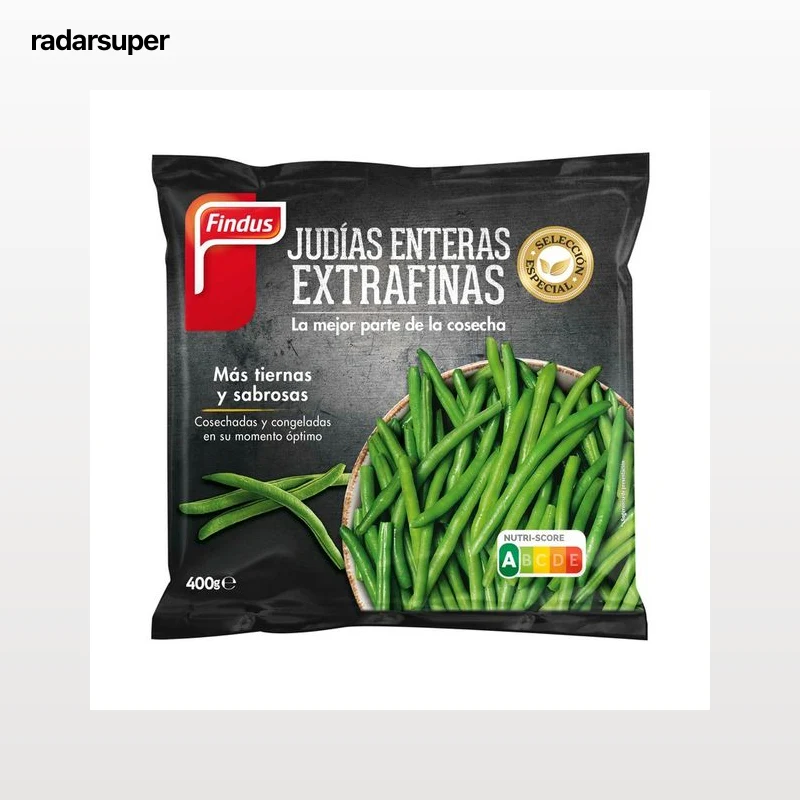 FINDUS Judía entera extrafina seleccionadas y congeladas en pocas horas FINDUS 400 g.