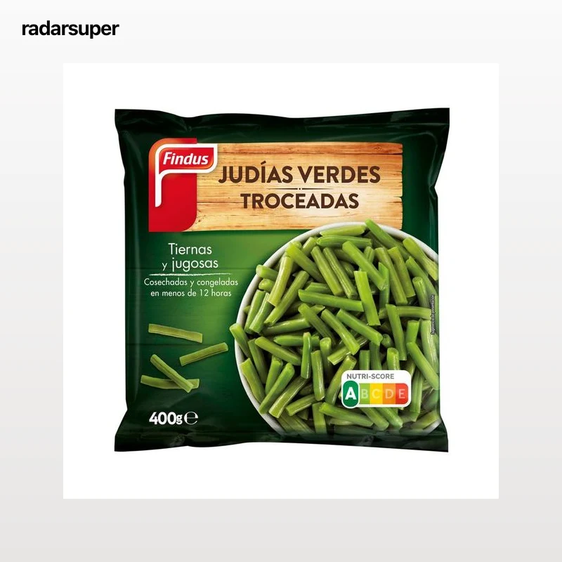 FINDUS Judías verdes redondas, troceadas y consechadas y congelaas en menos de 1 día FINDUS 400 g.
