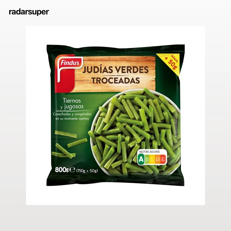 FINDUS Judias verdes redondas, troceadas y ultracongeladas FINDUS 800 g.