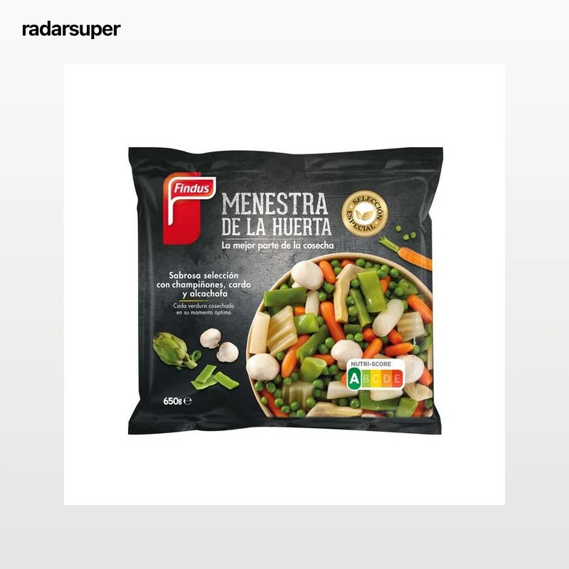 FINDUS Menestra de la huerta (champiñones, cardo y alcachofa) FINDUS 650 g.