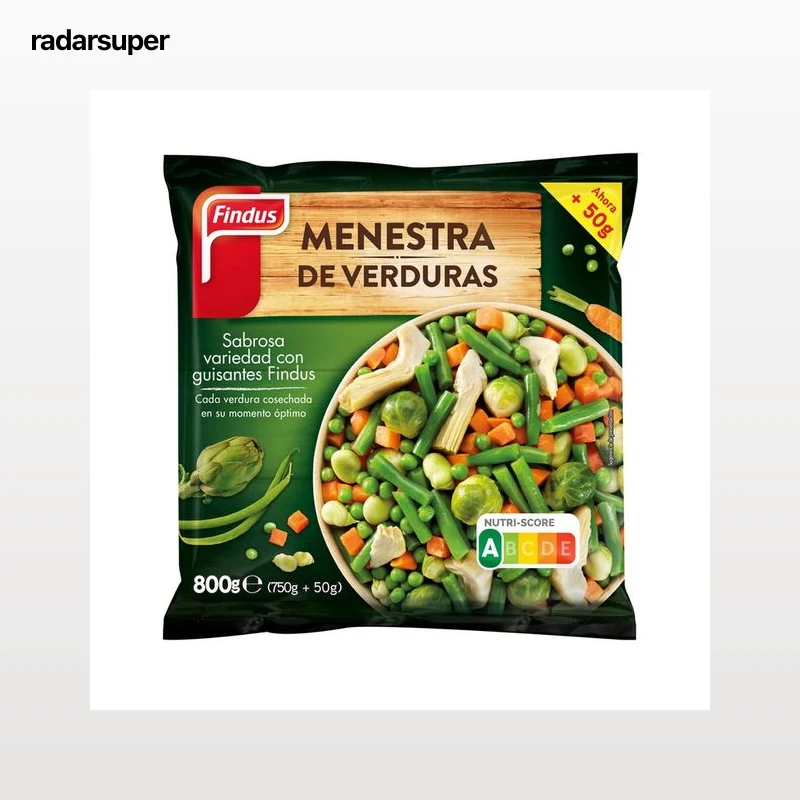 FINDUS Menestra de verduras ultracongeladas con guisantes FINDUS 800 g.