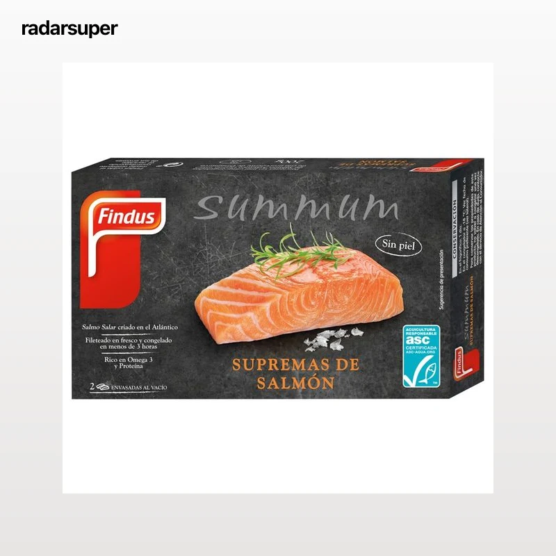 FINDUS Supremas de salmón sin piel y procedentes de acuicultura sostenible certificada (ASC) FINDUS Summun 2 uds.