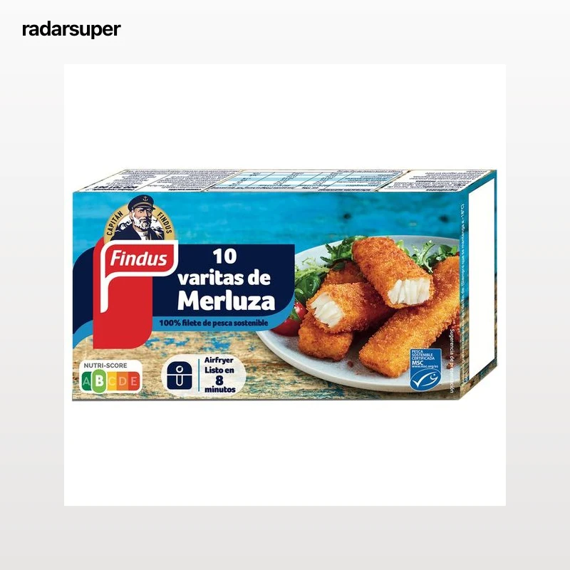 FINDUS Varitas de merluza (100% filete procedente de pesca sostenible MSC) 250 g.