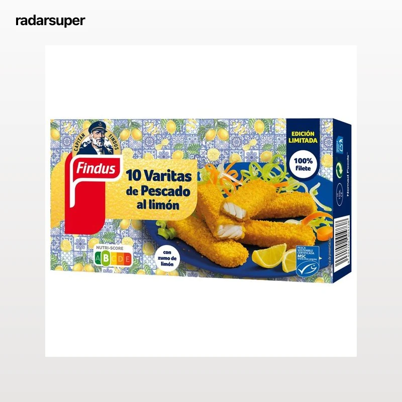 FINDUS Varitas de pescado (MSC) rebozado al limón (con zumo de limón) 10 uds.