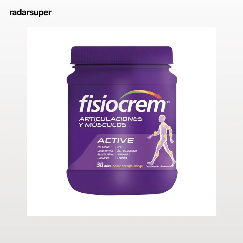 FISIOCREM Colágneo con magnesio y vitamina C, de fácil disolución y sabor naranja FISIOCREM Active 480 g.
