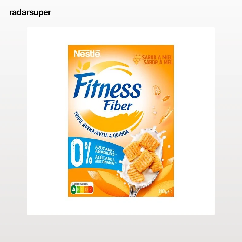 FITNESS Fibra de Nestlé Cereales (trigo, avena y quinoa), sin azúcares añadidos y con sabor a miel 310 g.