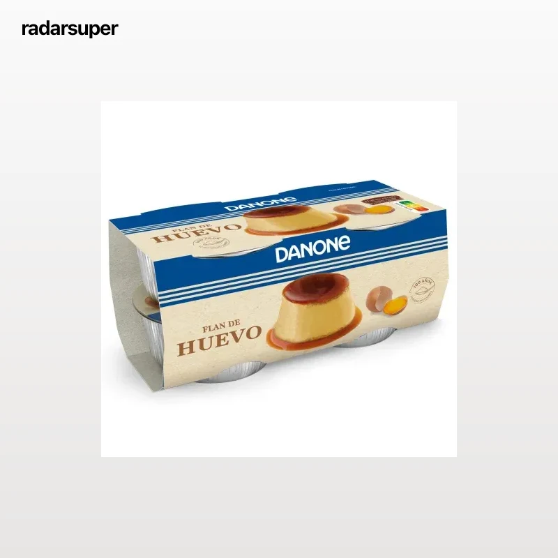 Flan de huevo Danone sin gluten pack de 4 unidades de 100 g.
