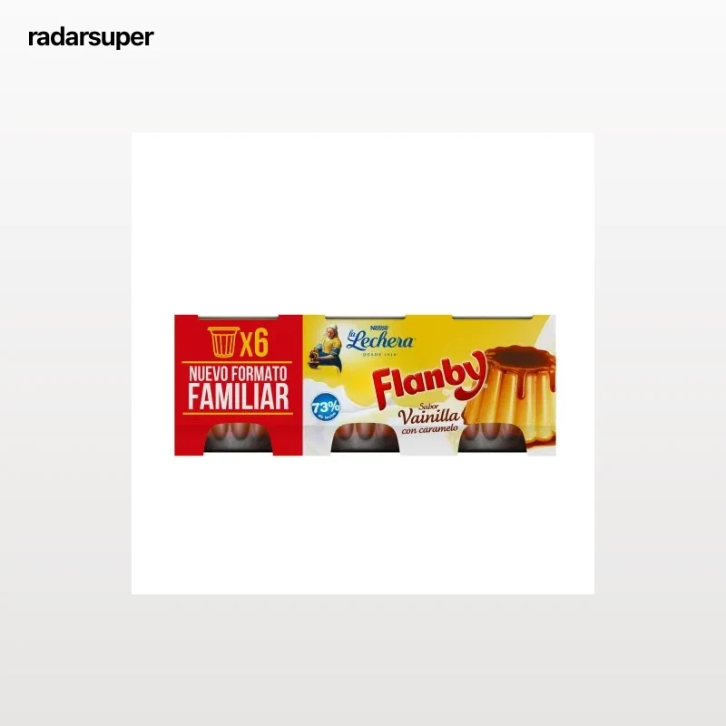 Flan de vainilla con caramelo Nestlé La Lechera pack de 6 unidades de 100 g.