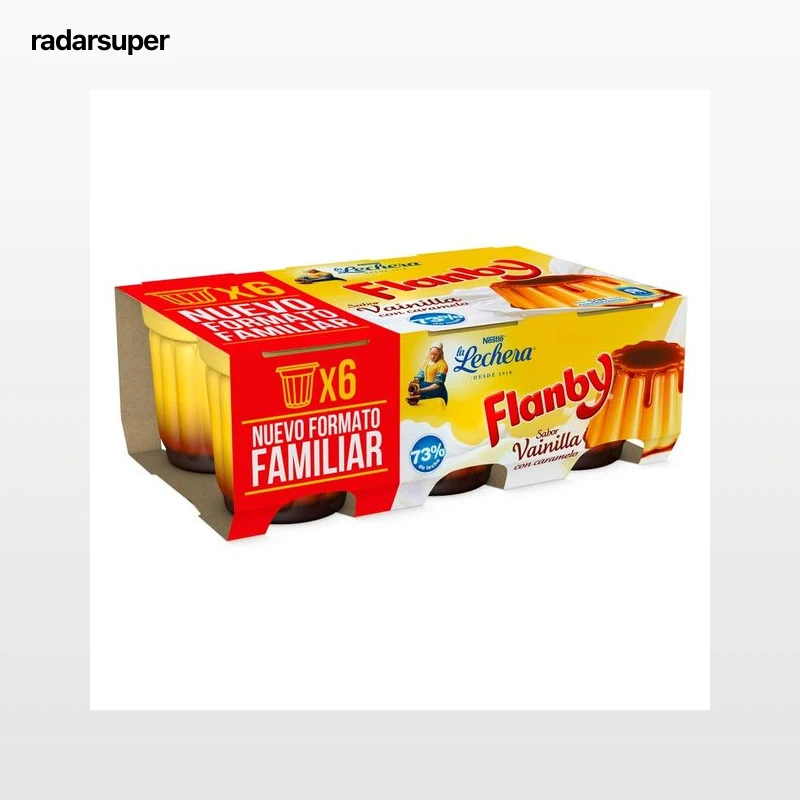 FLANBY Flan de vainilla con caramelo FLANBY 6 x 100 g.