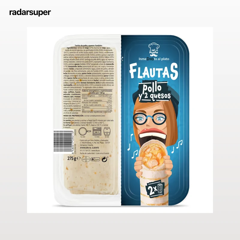 Flautas de pollo y 2 quesos Dia Al Punto 275 g