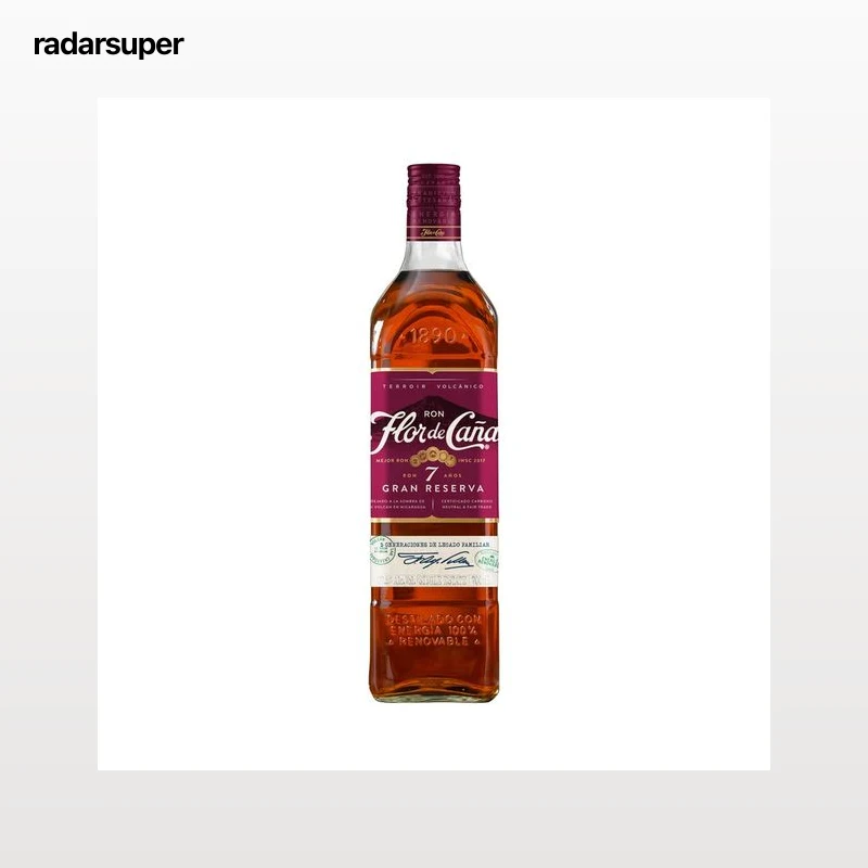 FLOR DE CAÑA Ron añejo gran reserva, con envejecido de 7 años FLOR DE CAÑA botella de 70 cl.