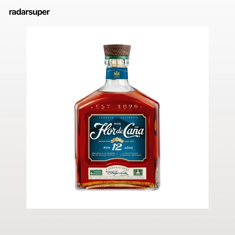 FLOR DE CAÑA Terroir volcánico Ron artesanal envejecido 12 años botella 70 cl.
